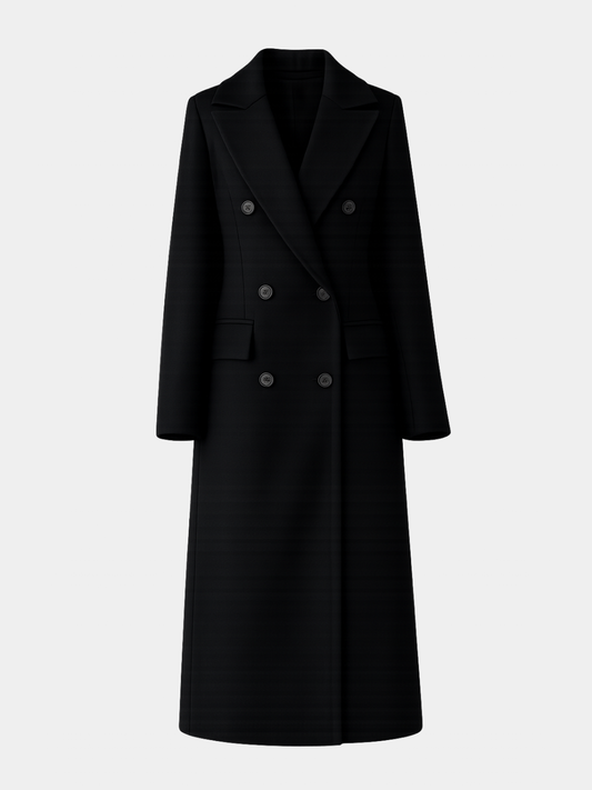 Double-breasted long coat